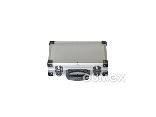 Koffer ALK, 330x210x90mm (310x190x80mm), ohne Füllung, Kartonpapier mit AL Aufkleber, Silber, 